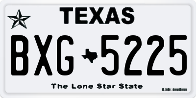 TX license plate BXG5225