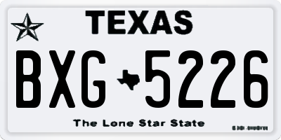 TX license plate BXG5226