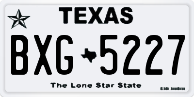 TX license plate BXG5227