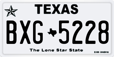 TX license plate BXG5228