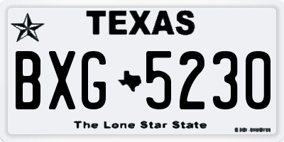 TX license plate BXG5230