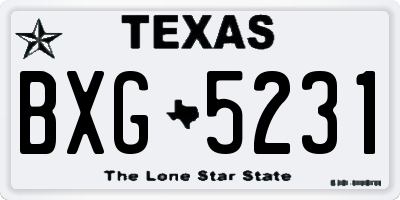 TX license plate BXG5231