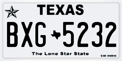 TX license plate BXG5232
