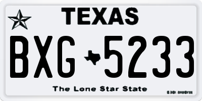 TX license plate BXG5233