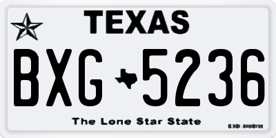 TX license plate BXG5236