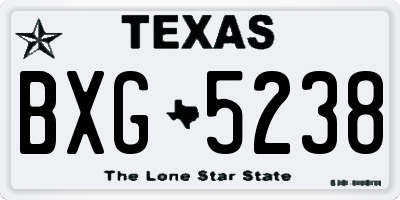TX license plate BXG5238