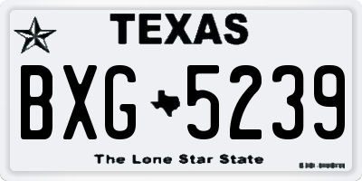 TX license plate BXG5239