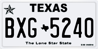 TX license plate BXG5240