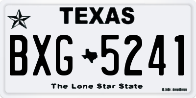 TX license plate BXG5241