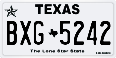 TX license plate BXG5242