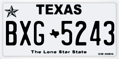 TX license plate BXG5243