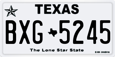 TX license plate BXG5245