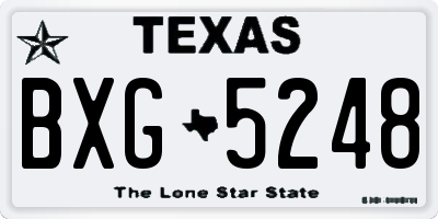 TX license plate BXG5248