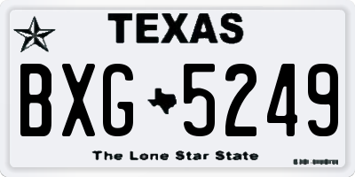 TX license plate BXG5249