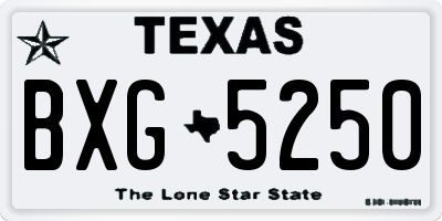 TX license plate BXG5250