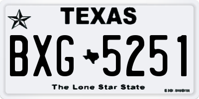 TX license plate BXG5251