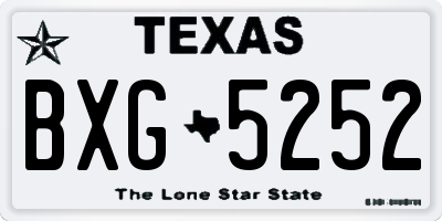 TX license plate BXG5252