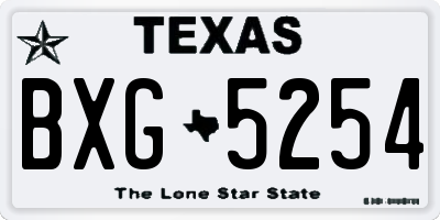 TX license plate BXG5254