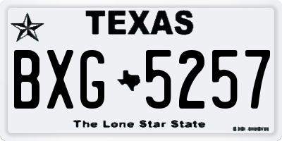 TX license plate BXG5257