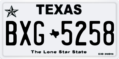 TX license plate BXG5258