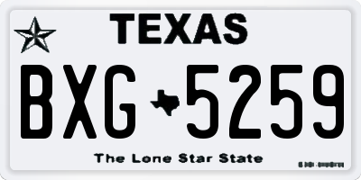 TX license plate BXG5259