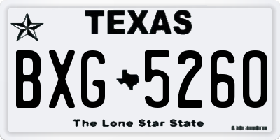 TX license plate BXG5260