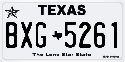 TX license plate BXG5261