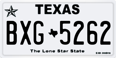 TX license plate BXG5262