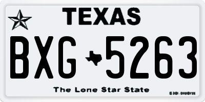 TX license plate BXG5263