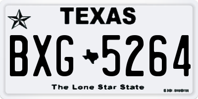 TX license plate BXG5264