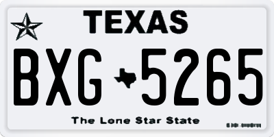 TX license plate BXG5265
