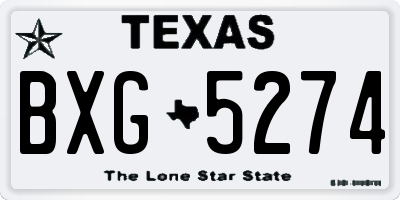 TX license plate BXG5274