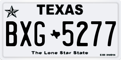TX license plate BXG5277