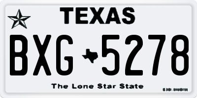 TX license plate BXG5278