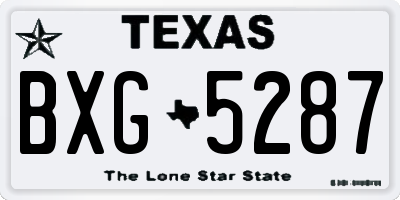 TX license plate BXG5287