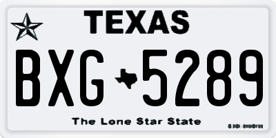 TX license plate BXG5289