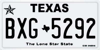 TX license plate BXG5292