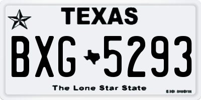 TX license plate BXG5293