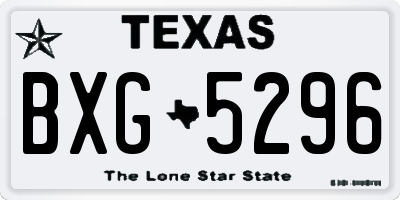 TX license plate BXG5296