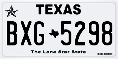 TX license plate BXG5298