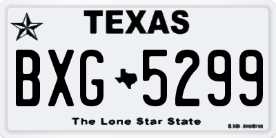 TX license plate BXG5299