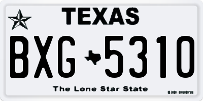 TX license plate BXG5310