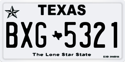TX license plate BXG5321