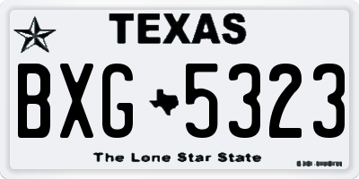 TX license plate BXG5323