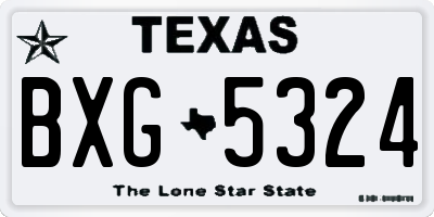 TX license plate BXG5324