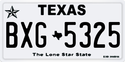 TX license plate BXG5325