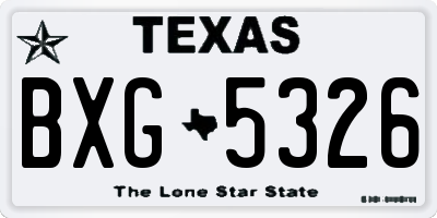 TX license plate BXG5326