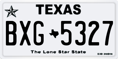 TX license plate BXG5327