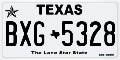 TX license plate BXG5328