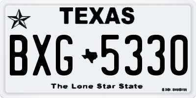 TX license plate BXG5330